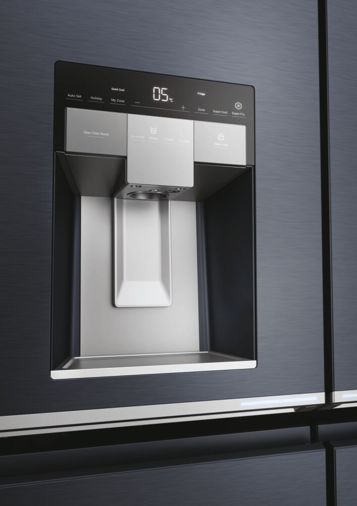 Me shumë dyer të pavarur Haier HCR7918EIMB, 4 dyer, pa ngricë, Ndriçim LED, Klasi E, E zezë e krehur, L x H x I (mm) 908x750x1775