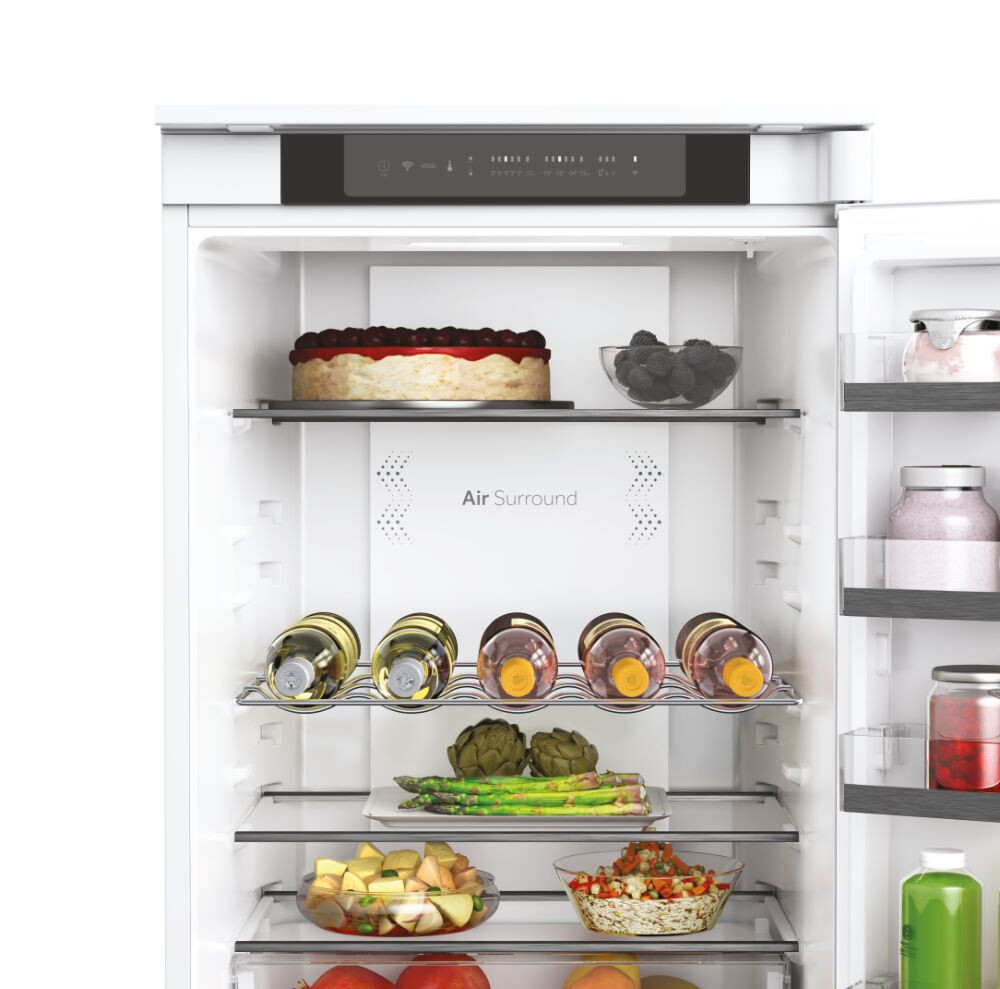 Frigorifer i integruar HAIER HBW5518E, 2 dyer, pa ngricë, ndriçim LED, klasi E, i bardhë, L x H x I (mm) 540x545x1772