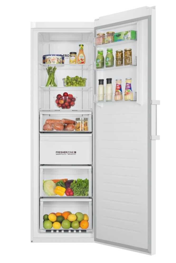 Ngrirës i drejtë Haier H3F-320WTAAU1 Instaswitch i pavarur, Totali pa ngrirje, 330 L, 4 sirtarë, butona me prekje të buta ControlVision plus informacion LED, Klasa D, L x H x I (mm) 595x675x1905