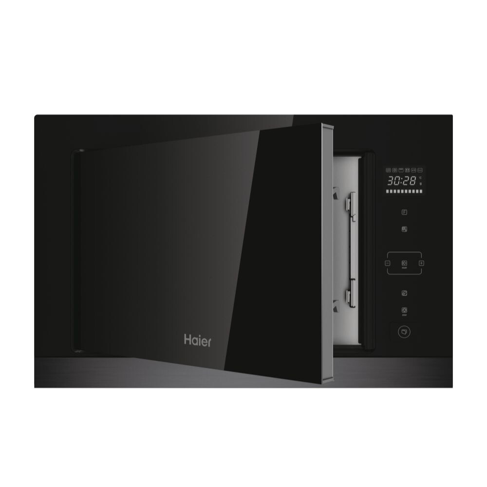 Furrë me mikrovalë të integruar Haier HOR38G5FT, Seria 4, Mikrovalë + Grill, 28 litra, E zezë