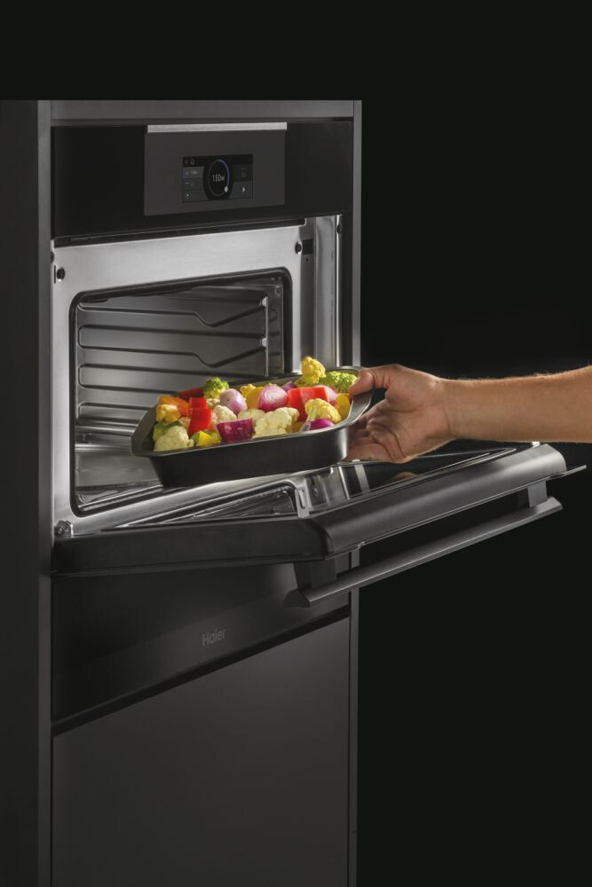 Furrë e kombinuar e integruar me mikrovalë Haier HWO45NB6T0B1, I-Touch Compact Series 6, Microvale - Combi, 34 litra, E zezë