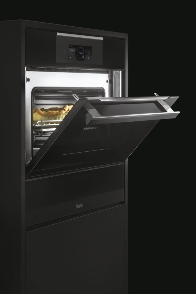 Furrë e kombinuar e integruar me mikrovalë Haier HWO45NB6T0B1, I-Touch Compact Series 6, Microvale - Combi, 34 litra, E zezë