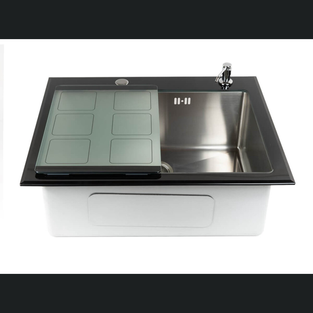 Lavaman kuzhine inox dhe xhami ZITO Salem LUX 62x50x22 cm