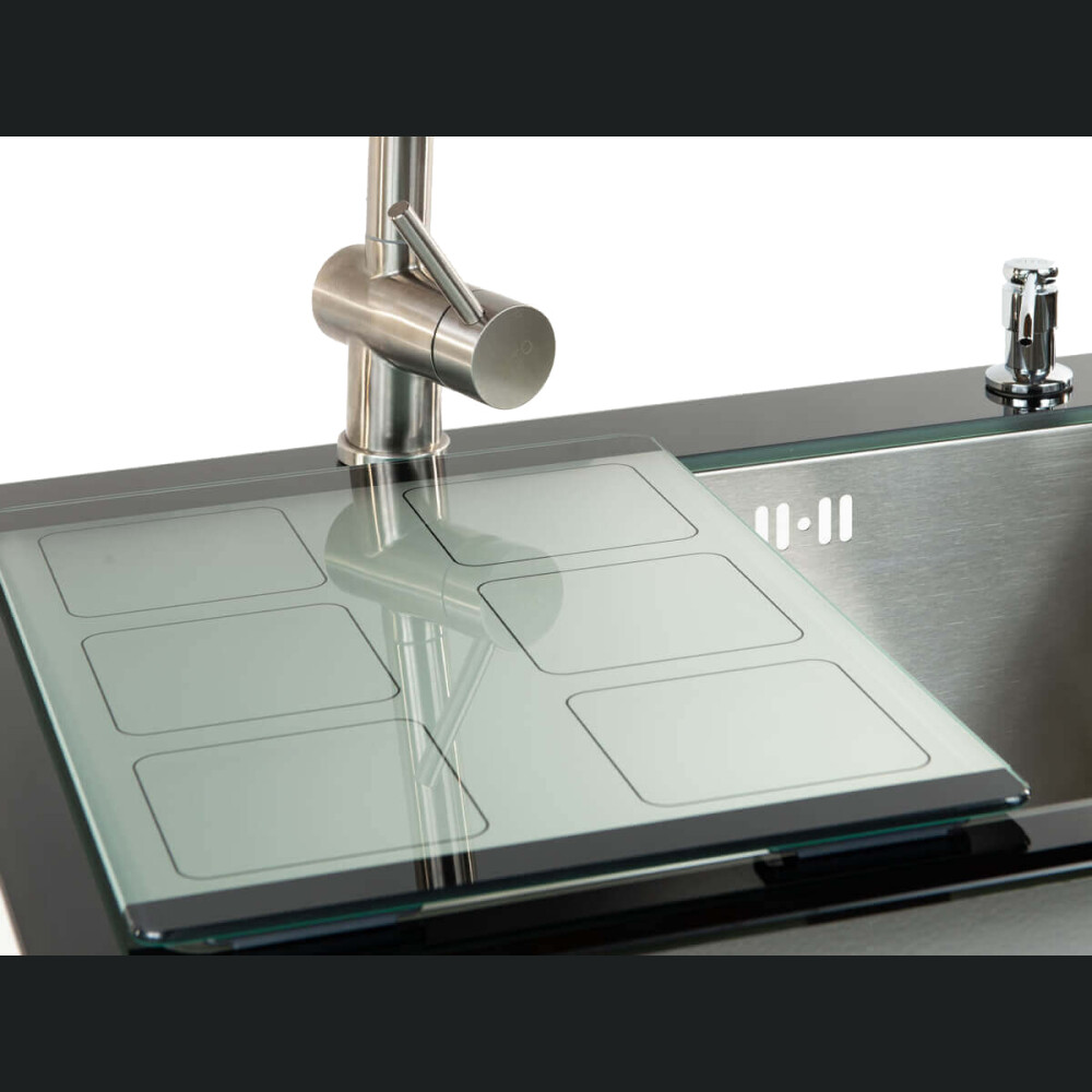 Lavaman kuzhine inox dhe xhami ZITO Salem LUX 62x50x22 cm
