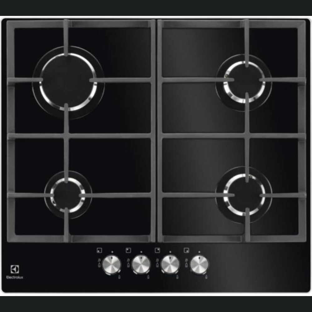 Pllakë me gaz Electrolux KGG6426K në xhami 60 cm e zezë