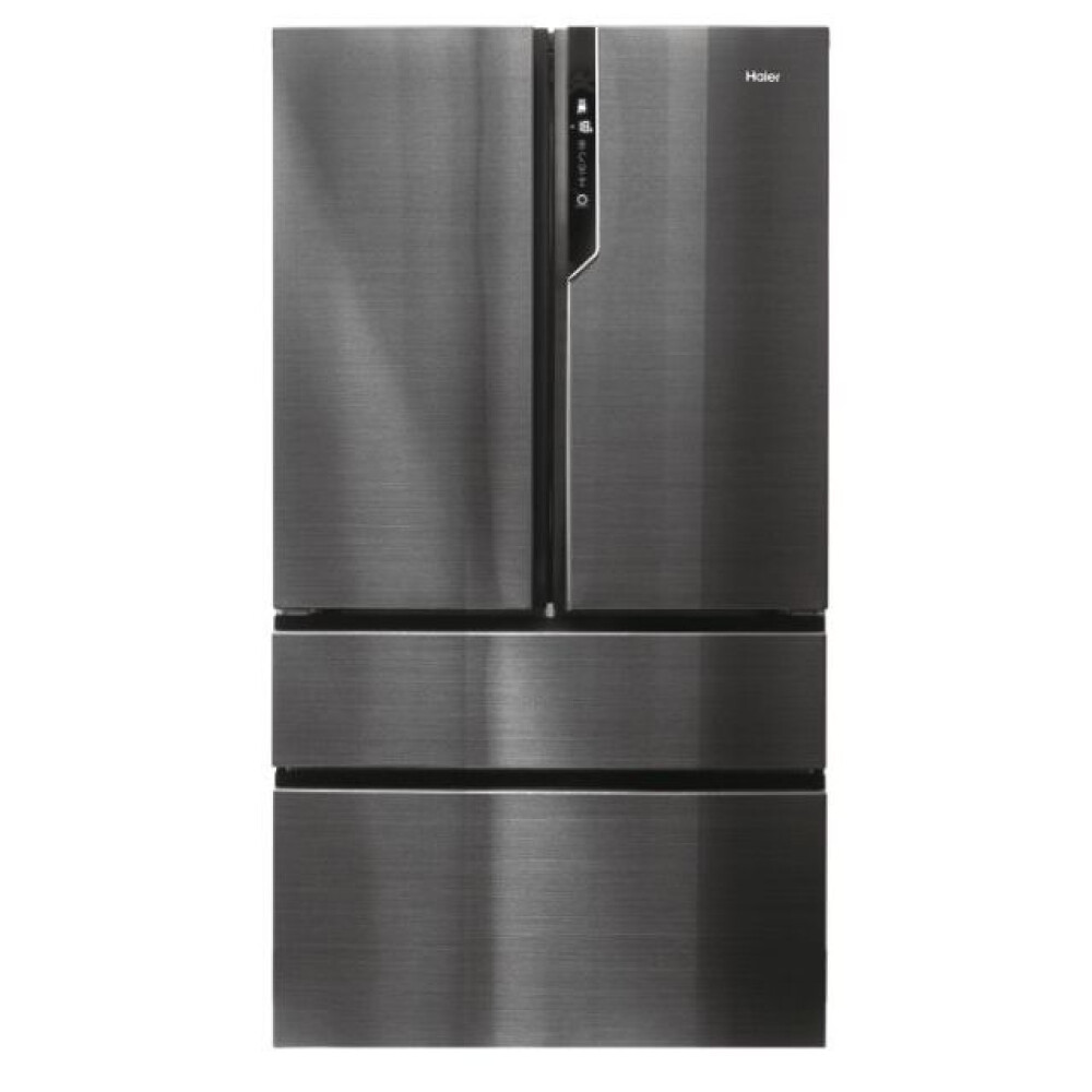 Frigorifer Haier HB26FSNAAA FD 100 Seria 7 me shumë dyer, 4 dyer, pa ngricë, ndriçim LED, klasi E, ikonik i zi, L x H x I (mm) 1005x760x1900