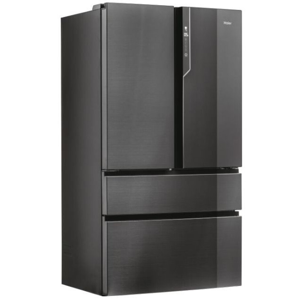 Frigorifer Haier HB26FSNAAA FD 100 Seria 7 me shumë dyer, 4 dyer, pa ngricë, ndriçim LED, klasi E, ikonik i zi, L x H x I (mm) 1005x760x1900