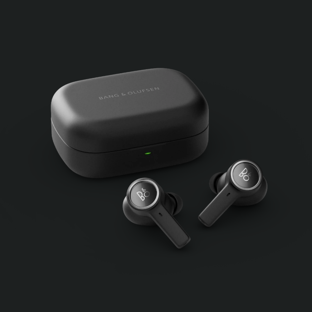 Kufje pa tel Bang & Olufsen Beoplay EX në vesh, anulim adaptiv i zhurmës, antracit i zi