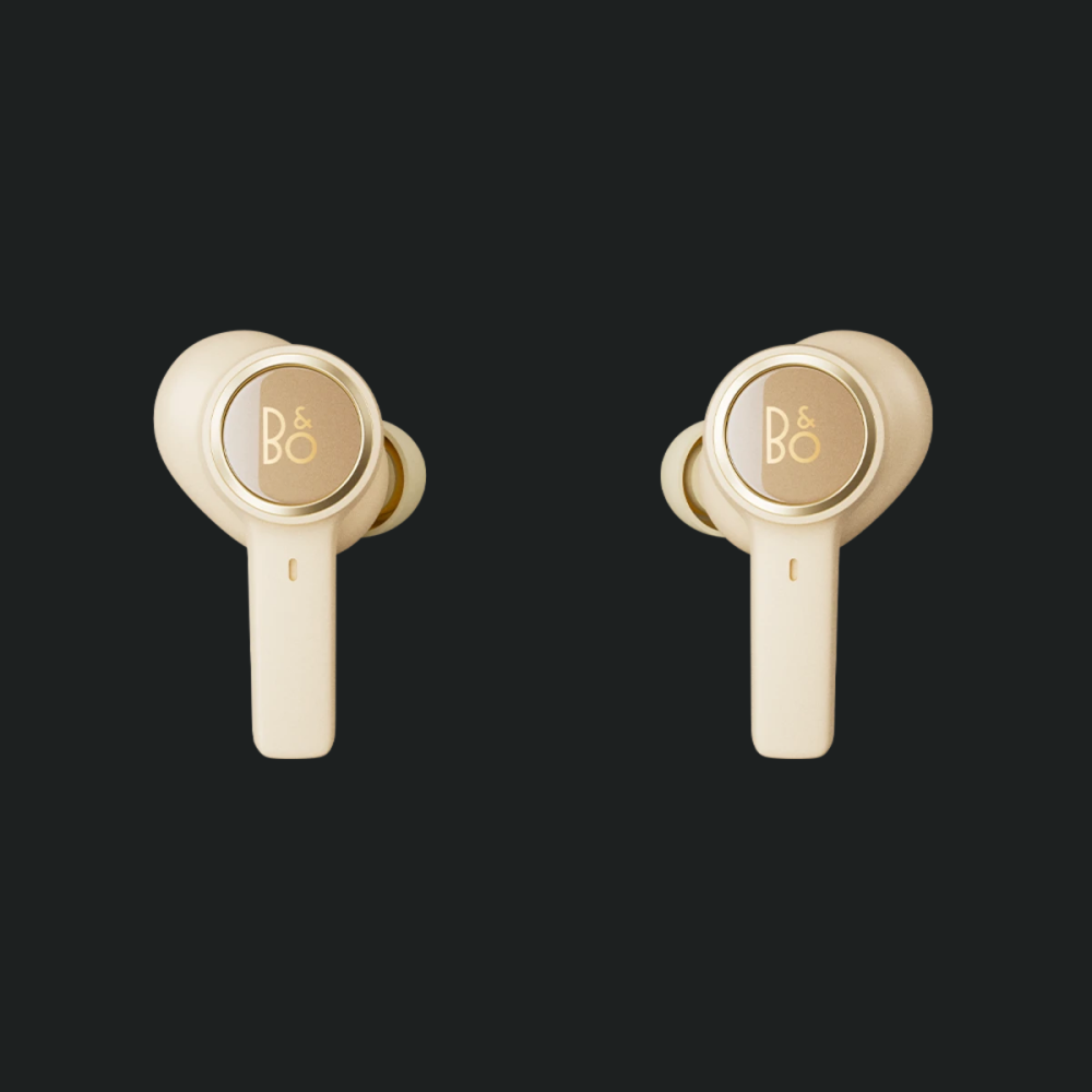 Kufje pa tel Bang & Olufsen Beoplay EX në vesh, anulim adaptiv i zhurmës, ton Gold