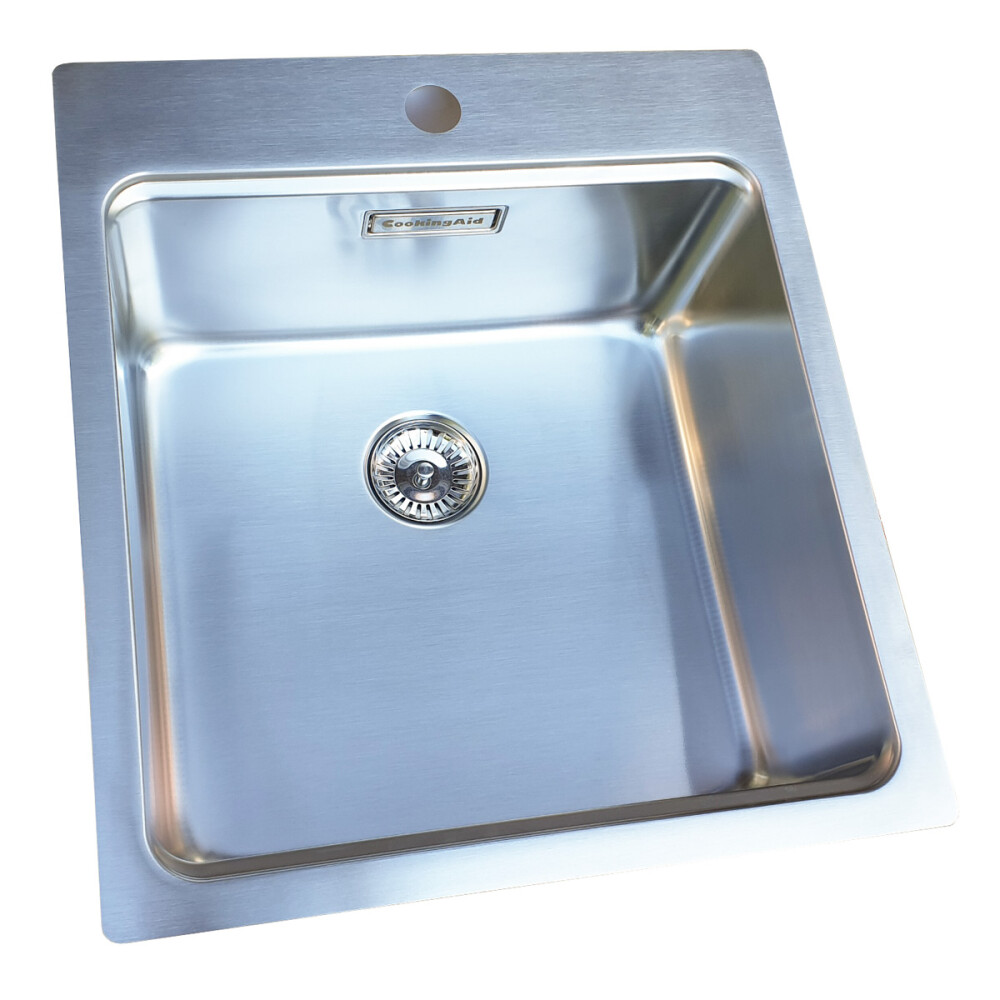 Lavaman kuzhine CookingAid UNA 46  inox + Bonus: Kundër grirës ABS i kthyeshëm në kullues enësh + aksesorë montimi