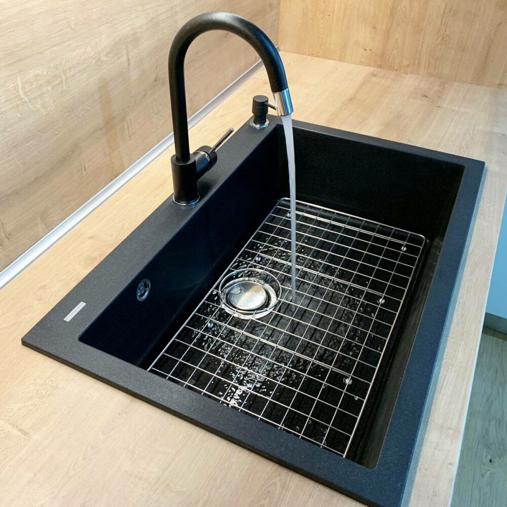 Lavaman kuzhine graniti CookingAid Cube ON7610 E zezë / E zezë kuarc metalik + aksesorë montimi
