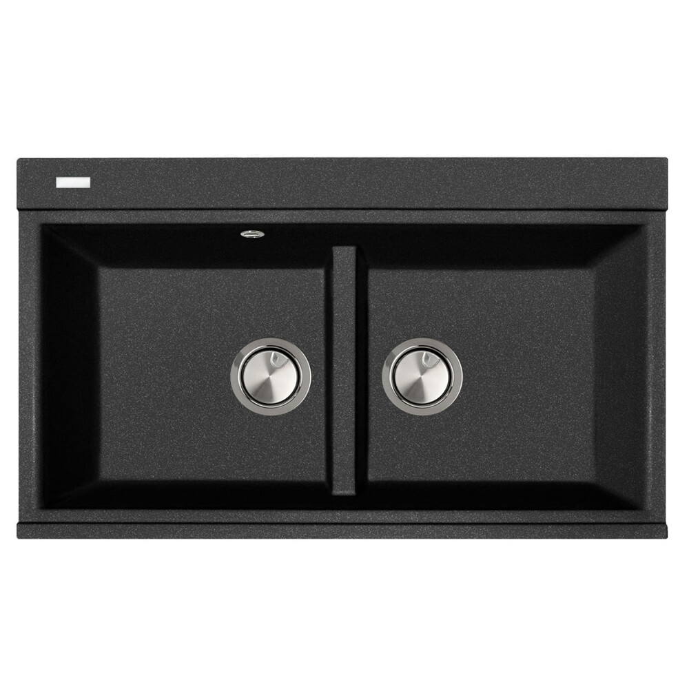 Lavaman kuzhine graniti dopio me 2 tasa CookingAid Kinga LX8620 Kuarc Metal Zi / Zi + aksesorë montimi