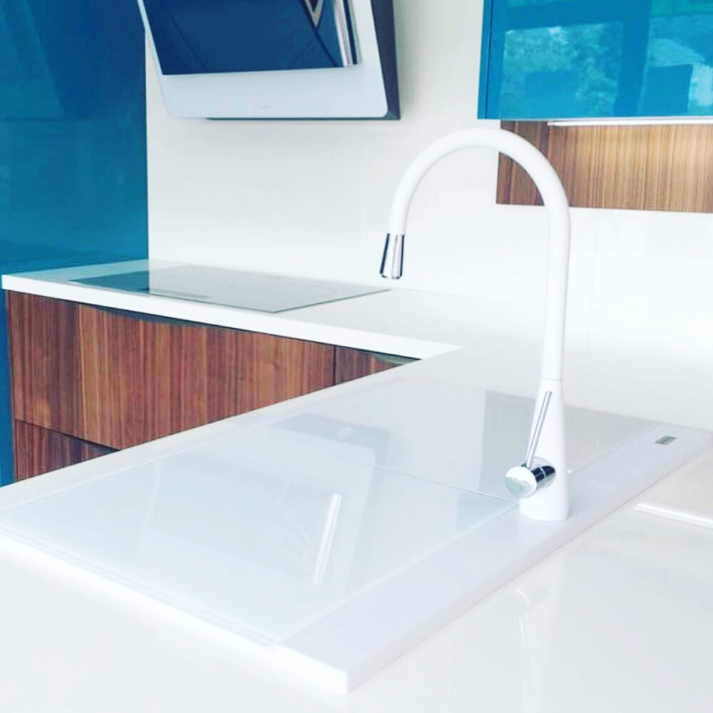 Lavaman kuzhine me dy granit me 2 tasa CookingAid Kinga LX8620 White / Polar White + aksesorë instalimi