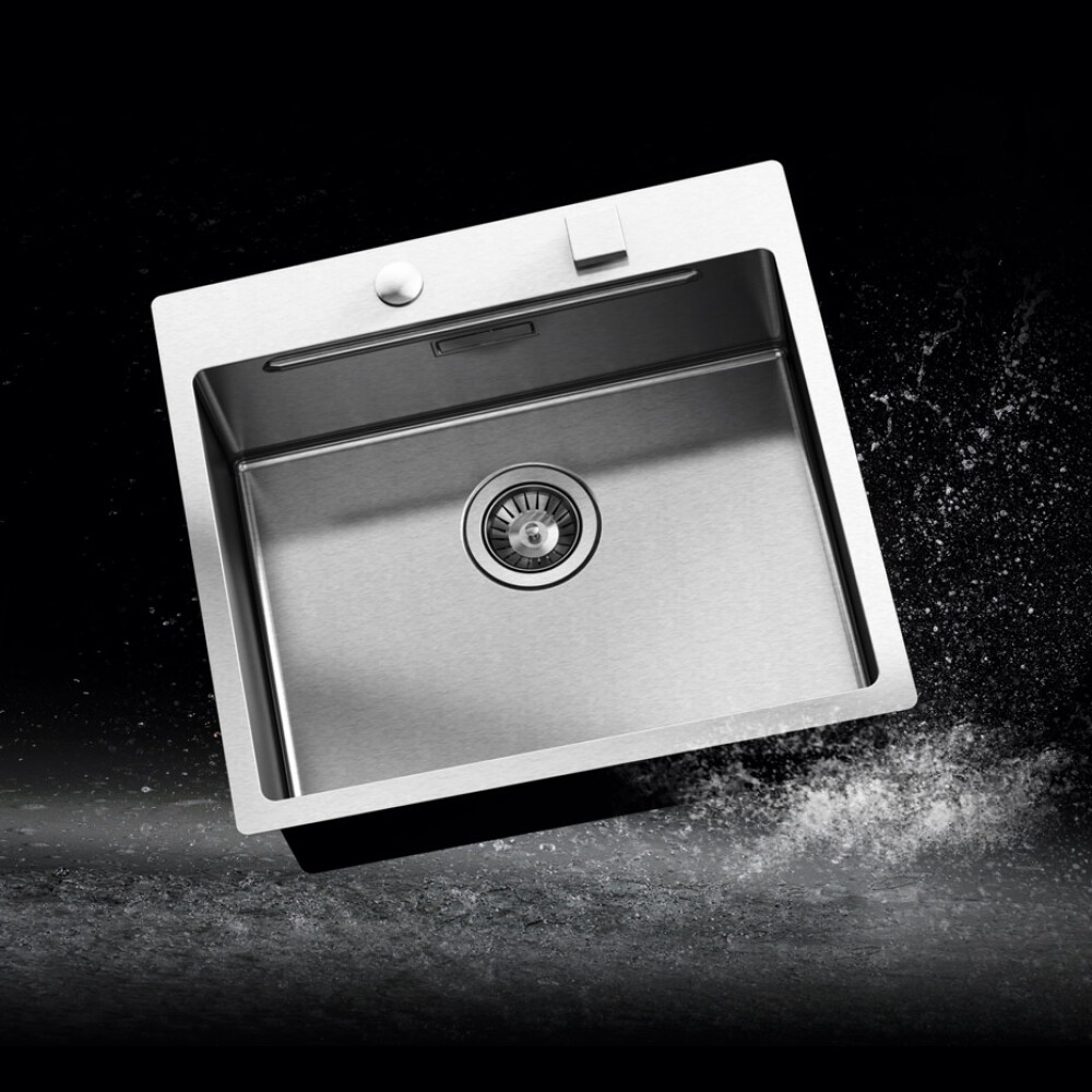 Lavaman kuzhine  inox CookingAid LUX STEP 57 + Bonus: kundrejt grirës ABS i kthyeshëm në kulluesin e enëve + valvula automatike kullimi + aksesorët e montimit
