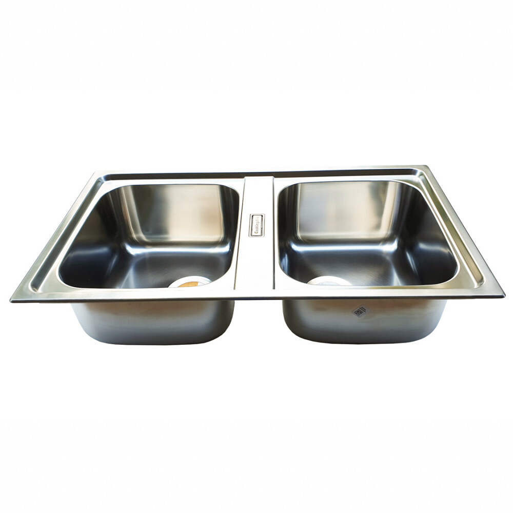 Lavaman kuzhine me 2 tasa të dyfishtë  inox CookingAid URBAN 86BB i kthyeshëm majtas/djathtas + aksesorë montimi