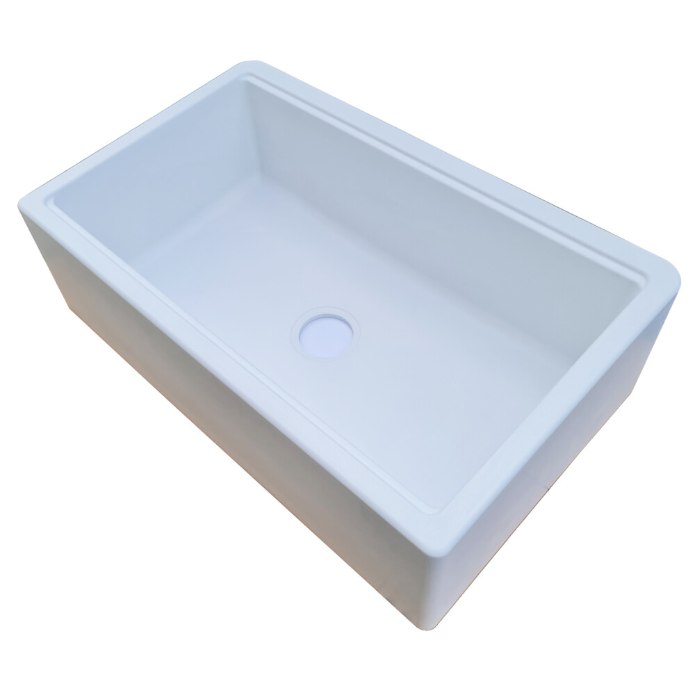 Lavaman i kthyeshëm kuzhine graniti CookingAid Lux ​​· LX8410 Përparëse e shtëpisë në fermë White / Polar White + aksesorë instalimi