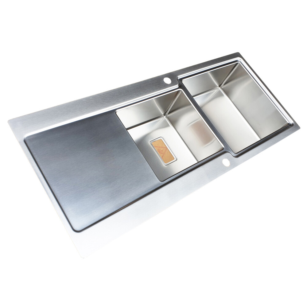 Lavaman kuzhine inox CookingAid EVO 116 dopio me 2 tasa + pikatore dhe valvul automatike të kthyeshme majtas/djathtas + aksesorë montimi