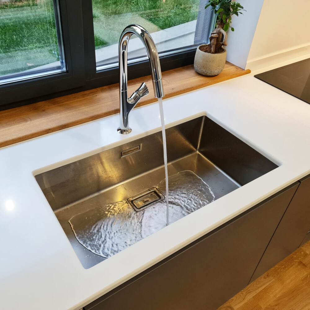 CookingAid Box Lux 74 lavaman kuzhine  inox me valvul kullimi drejtkëndor dhe aksesorë montimi