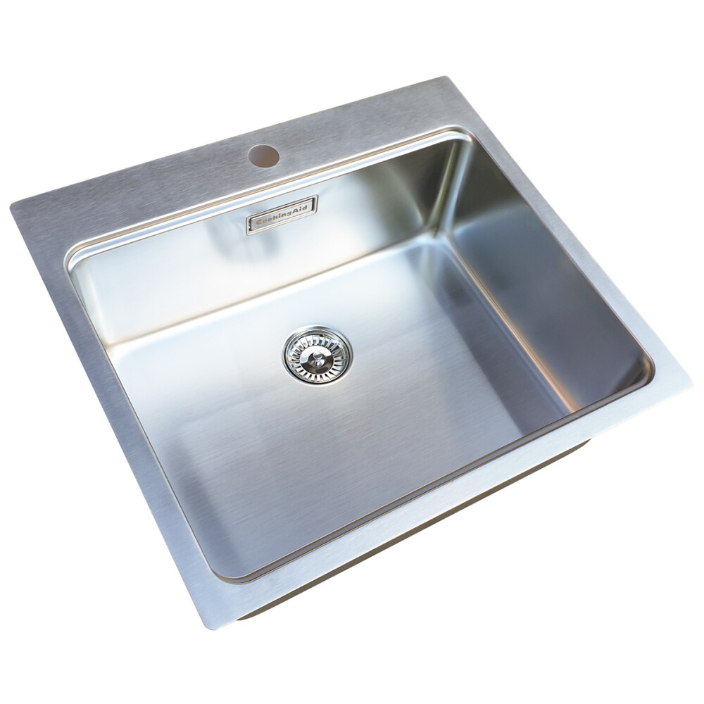 Lavaman kuzhine CookingAid UNA 57 inox me EASY DRAINER + Bonus: kundrejt grirës ABS i kthyeshëm në kullues enësh + aksesorë montimi