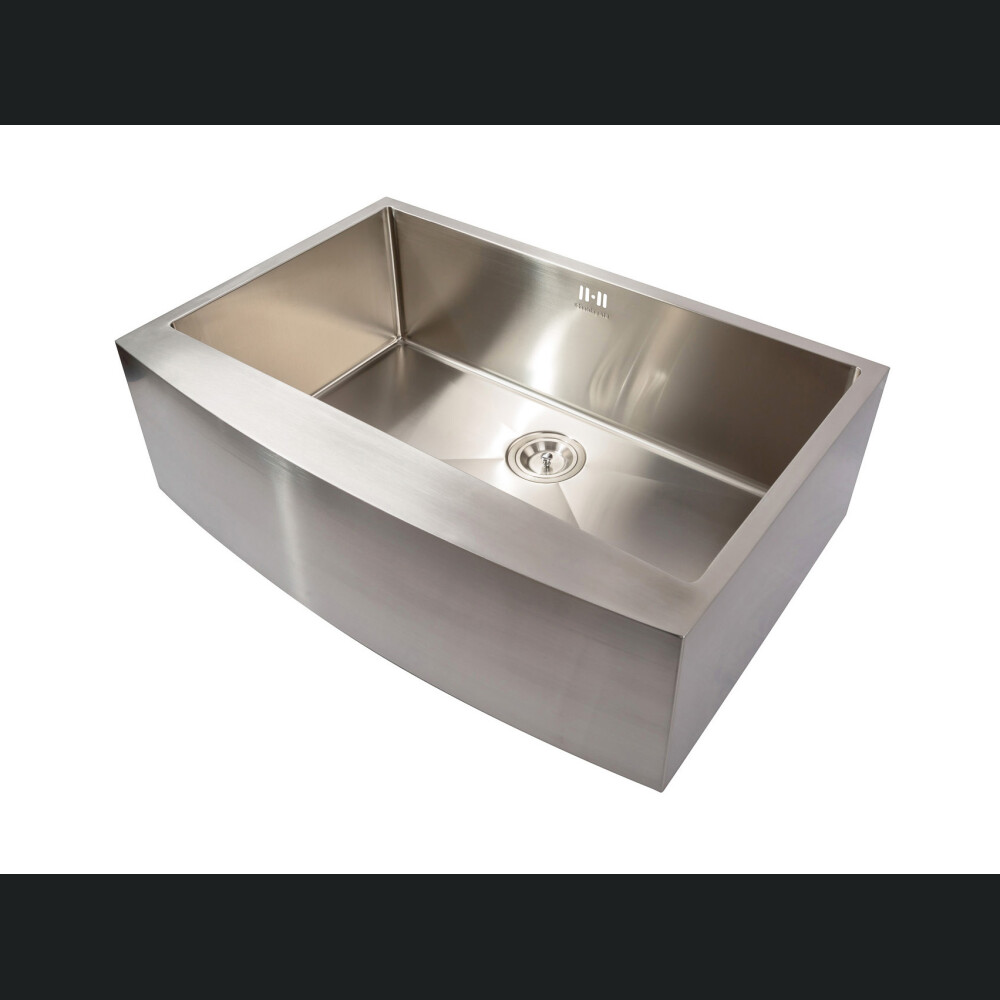 Lavaman kuzhine  inox me ballë të dukshme Përparëse CookingAid FARMHOUSE E madhe me kullues enësh/makaronash/frutash, skarë rrokullisje u inox, shpërndarës sapuni + aksesorë