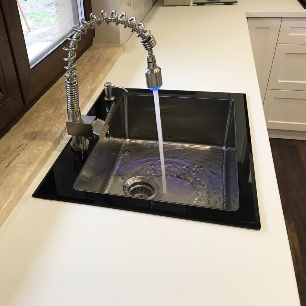 CookingAid GLAS I ZI I Zi Lavaman kuzhine  inox me gërshërë të personalizuar me xham të kalitur, kullues enësh/makaronash/frutash, skarë rrokullisje u inox,