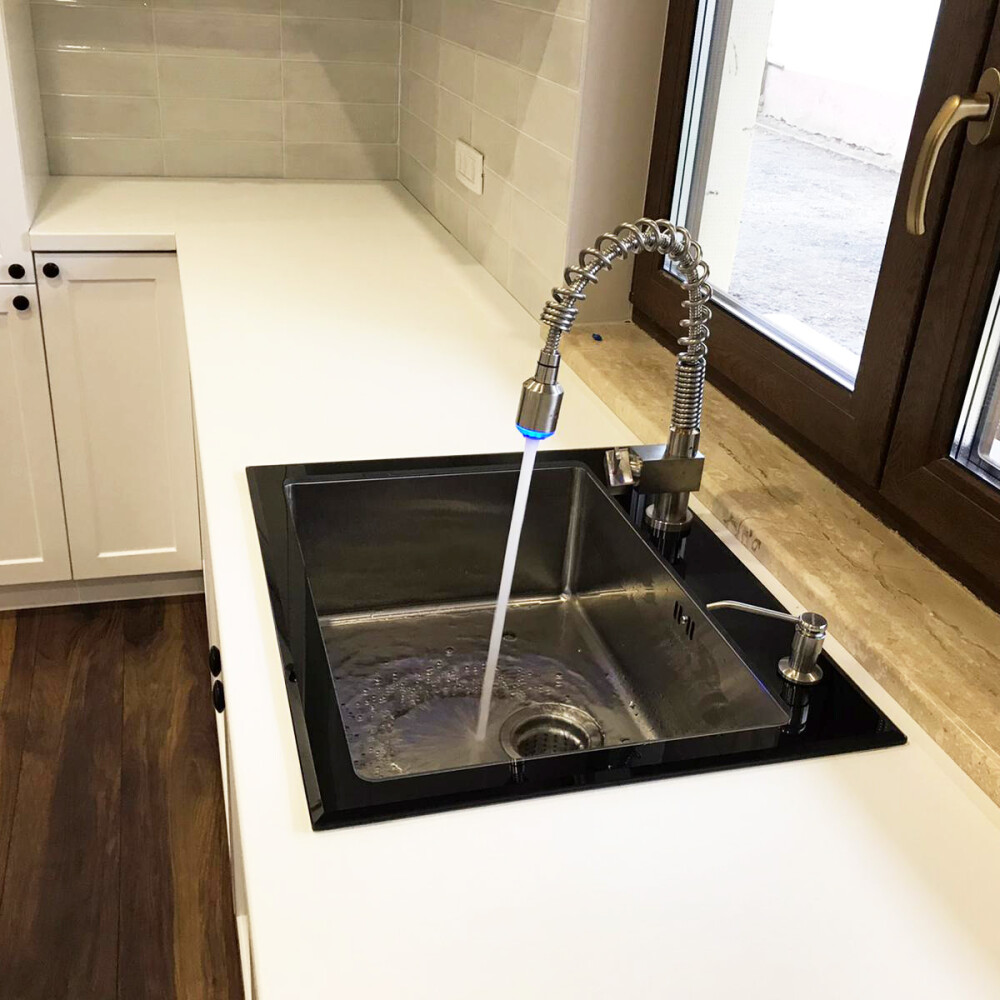 CookingAid GLAS I ZI I Zi Lavaman kuzhine  inox me gërshërë të personalizuar me xham të kalitur, kullues enësh/makaronash/frutash, skarë rrokullisje u inox,