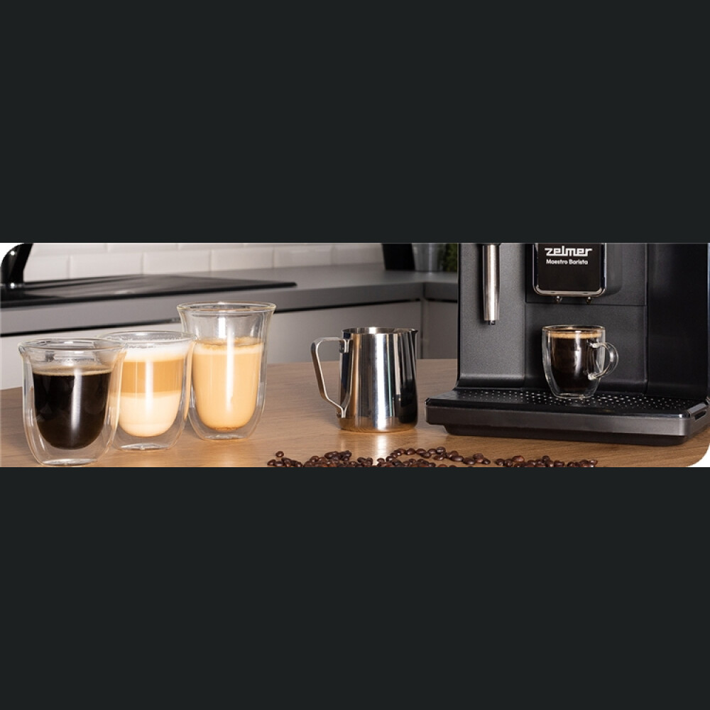 Makinë ekspres Zelmer ZCM8121 Maestro Barista, 20 bar, panel me prekje, filtër Claris, depozitë kafeje 300 g, depozitë uji 2 l, e zezë