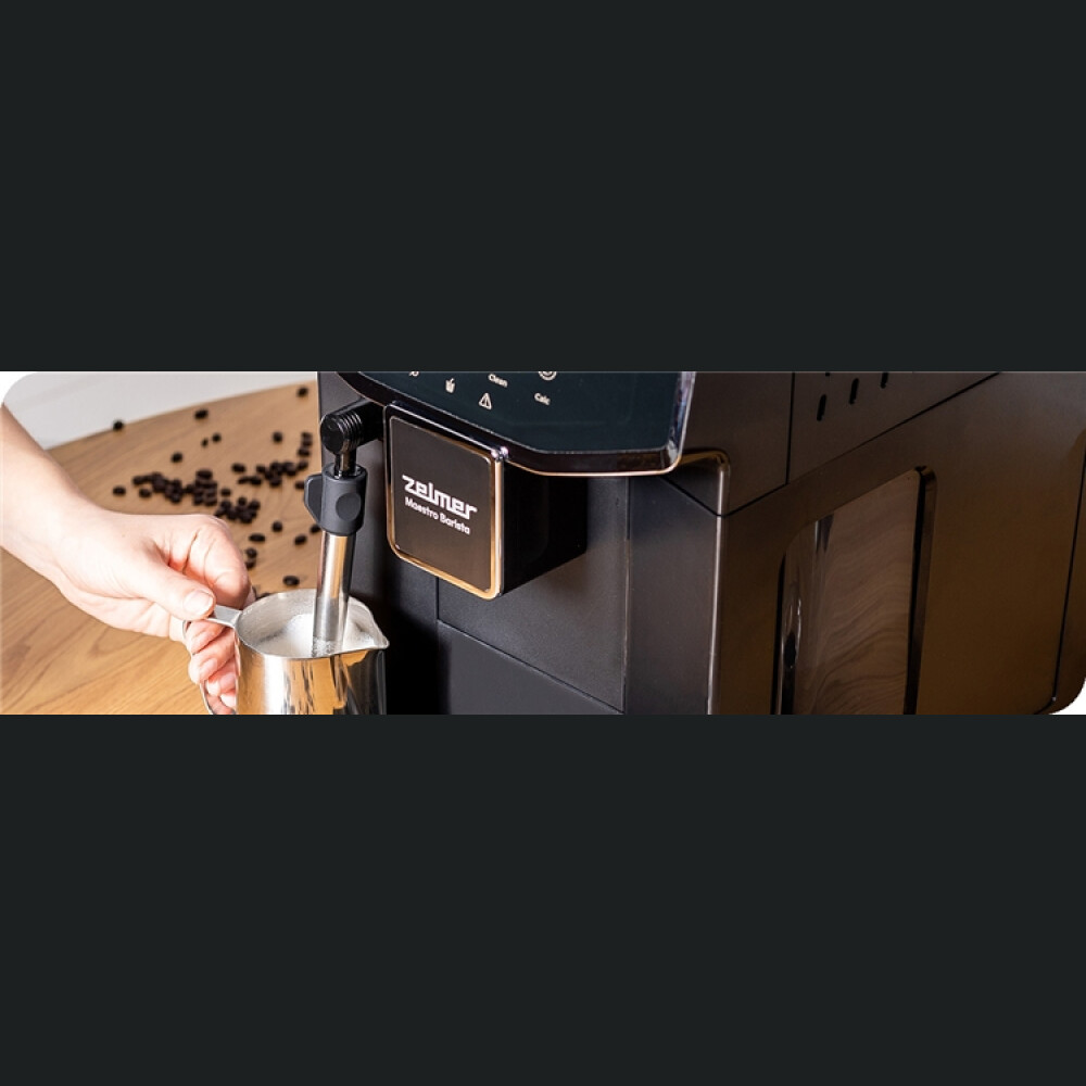 Makinë ekspres Zelmer ZCM8121 Maestro Barista, 20 bar, panel me prekje, filtër Claris, depozitë kafeje 300 g, depozitë uji 2 l, e zezë
