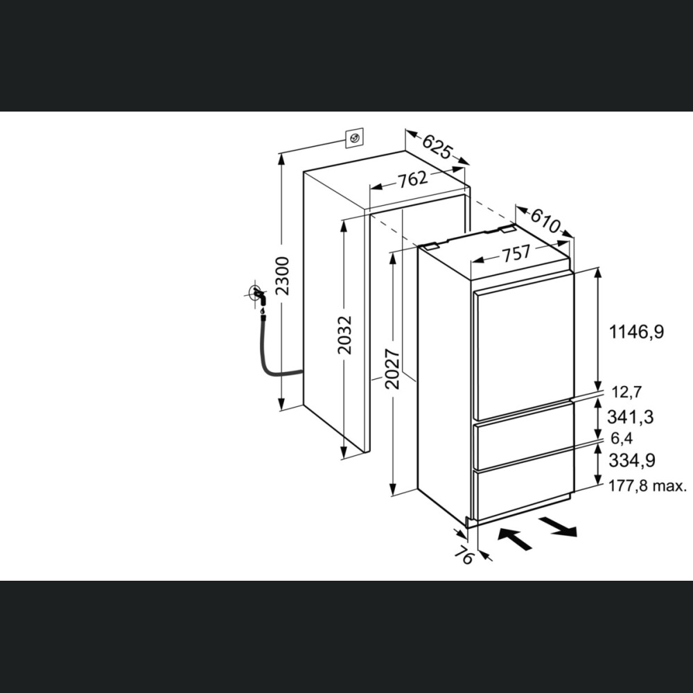 Frigorifer i integruar Liebherr Premium ECBN 5066, BioFresh, NoFrost, 402 l, F