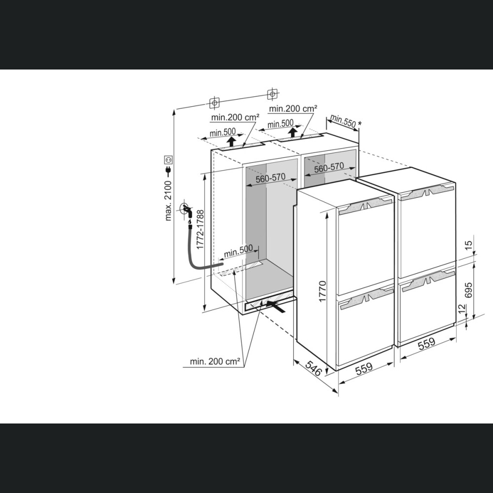 Krah për krah Liebherr Premium IXCC 5165, BioFresh, NoFrost, D