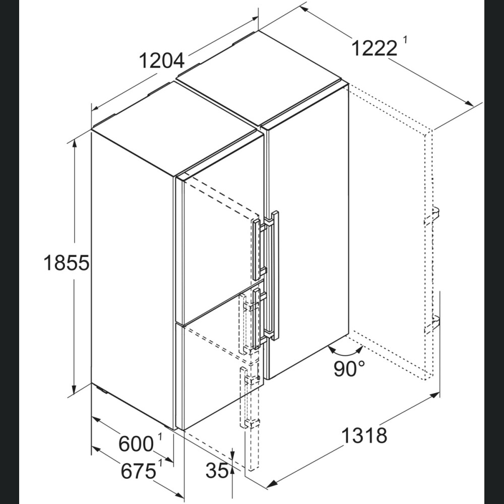 Krah për krah Liebherr XRCsd 5255, Prime, BioFresh dhe NoFrost, D