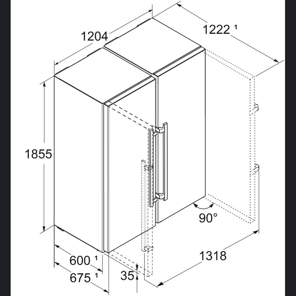 Krah për krah Liebherr XRFst 5295 Peak, BioFresh dhe NoFrost, D,663 l