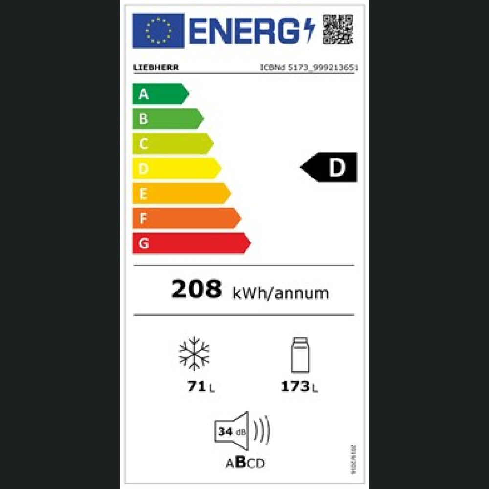 Frigorifer i integruar Liebherr ICBNd 5173 Peak, me BioFresh Professional dhe NoFrost, 243 l