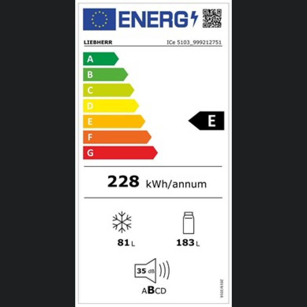 Frigorifer i integruar Liebherr ICE5103 me EasyFresh dhe SmartFrost, 264 l