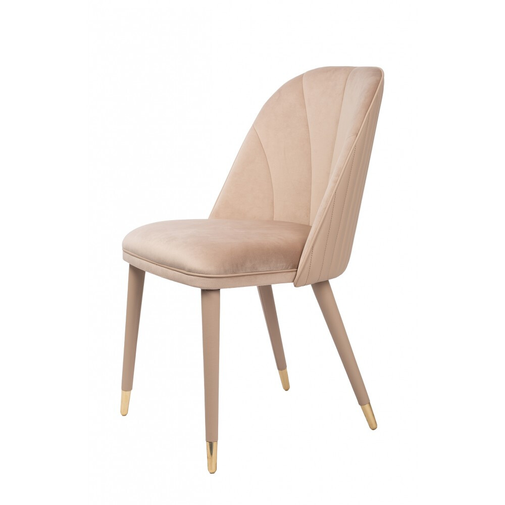 Karrige Celine Leather & Velvet, kadife premium, lëkurë natyrale, këmbë bronzi
