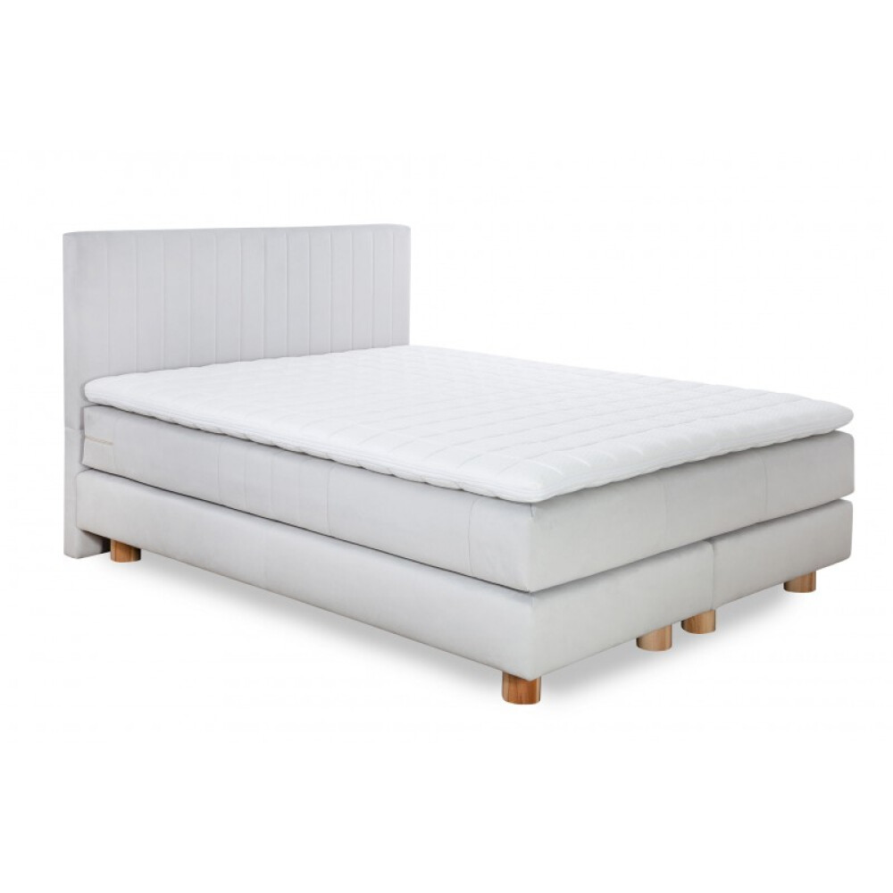 Krevat Marmorelle boxspring, thjesht i veshur me susta, lartësia e kokës 110 cm, dyshek i përfshirë, pa sipër