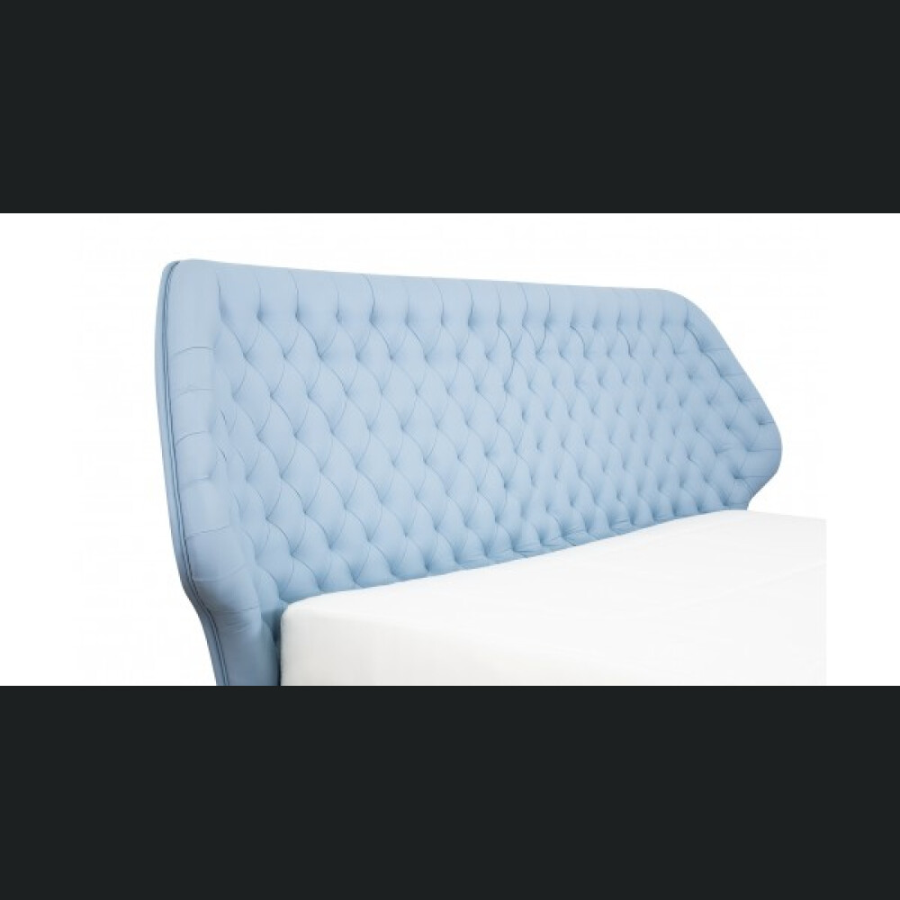 Krevat Boxspring Slim Base Sienna, lëkurë natyrale, i përfshirë dyshek