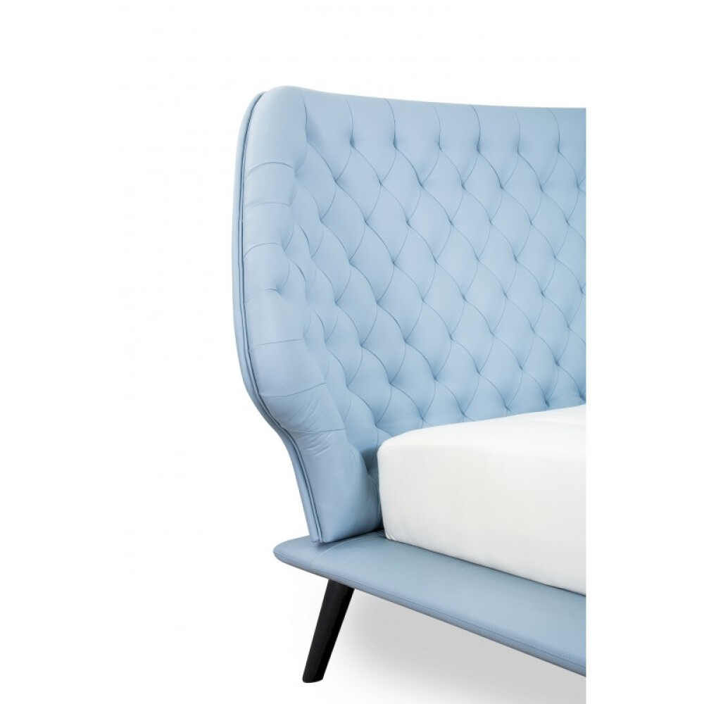 Krevat Boxspring Slim Base Sienna, lëkurë natyrale, i përfshirë dyshek