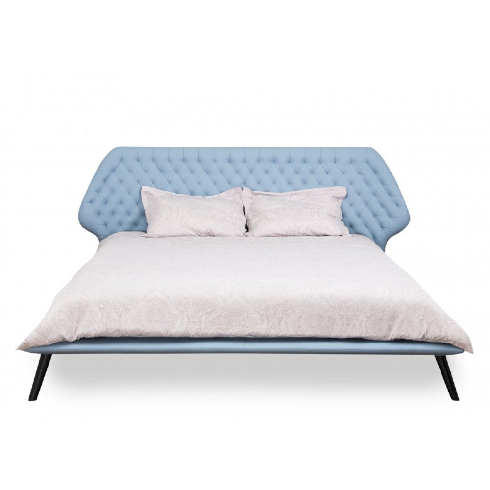 Krevat Boxspring Slim Base Sienna, lëkurë natyrale, i përfshirë dyshek