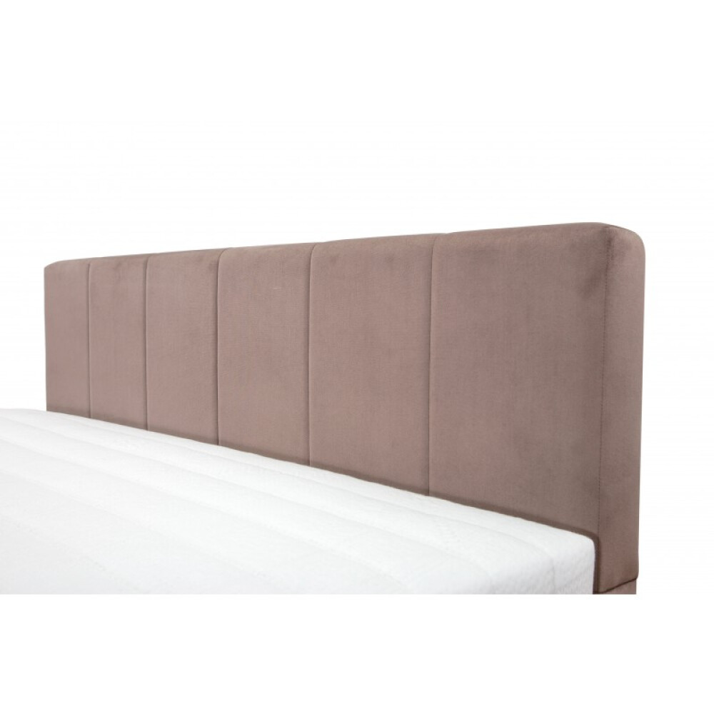 Krevat Boxspring Alviano, thjesht i veshur me susta, me lartesi krevati 90 cm, dyshek i perfshire, pa siper
