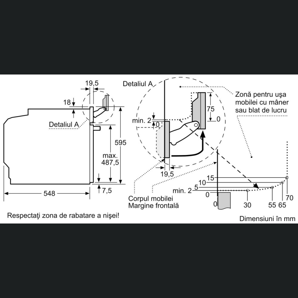 Furrë shumëfunksionale me opsion me avull Bosch HRG7361B1, E zezë, 71 l, A+
