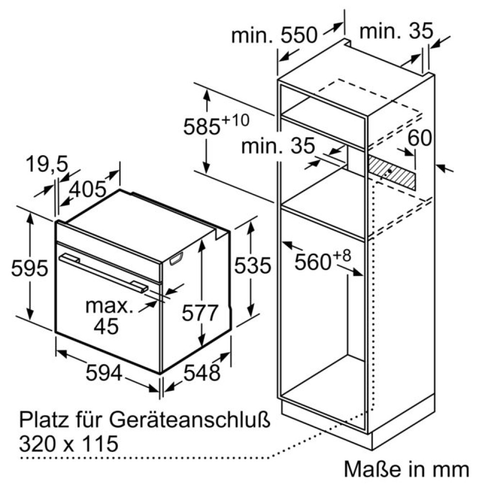 Furrë e integruar Siemens HS736G3B1 me avull 60 x 60 cm e zeze, inox, 71 l