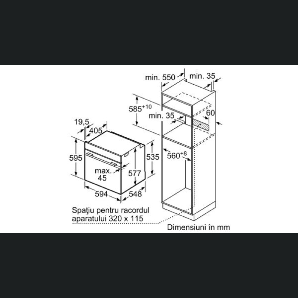 Furrë multifunksionale e integruar Bosch HBG7741B1, vetëpastrim pirolitik + sistem hidrolitik, 71 l, A+