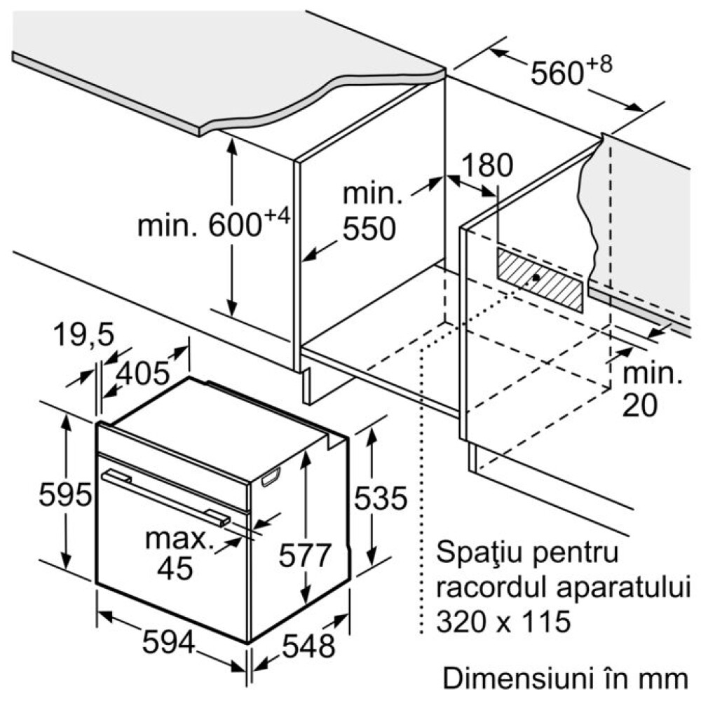 Furrë multifunksionale e integruar Bosch HBG7741B1, vetëpastrim pirolitik + sistem hidrolitik, 71 l, A+