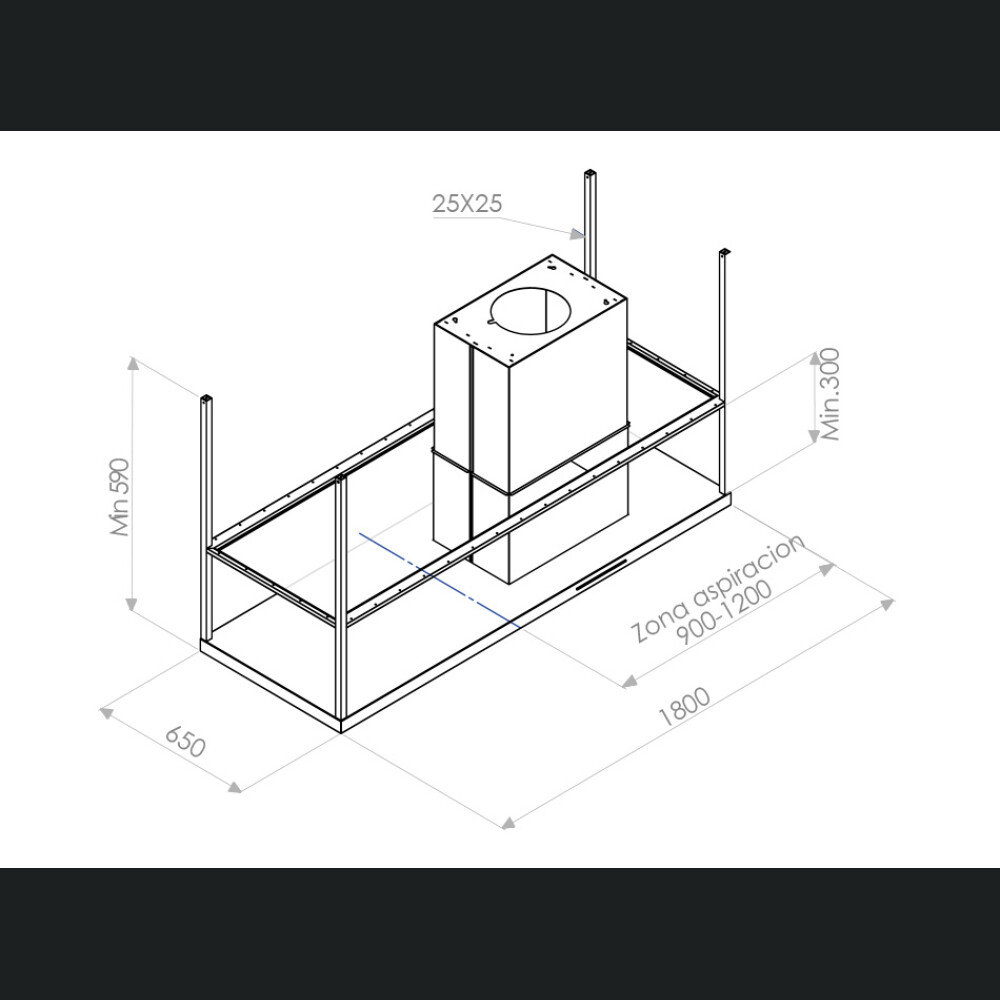 Aspirator ishulli Pando I-897/180 GLASS RACK, V.1250 ECO SEC