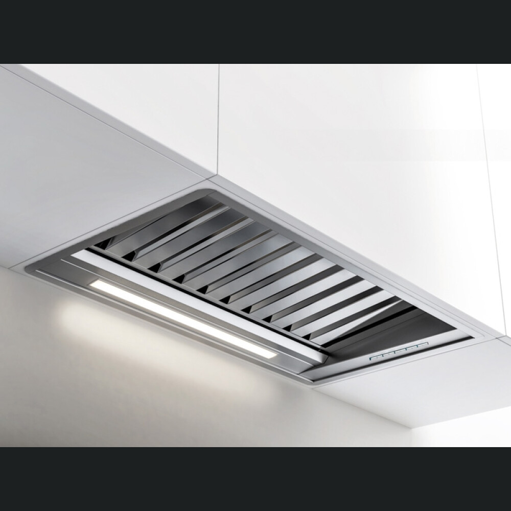 Aspirator i integruar Pando PRO, fuqia e motorit 1050 mc/h, sistemi i reduktimit të zhurmës SEC PLUS, 85 cm, inox, A+