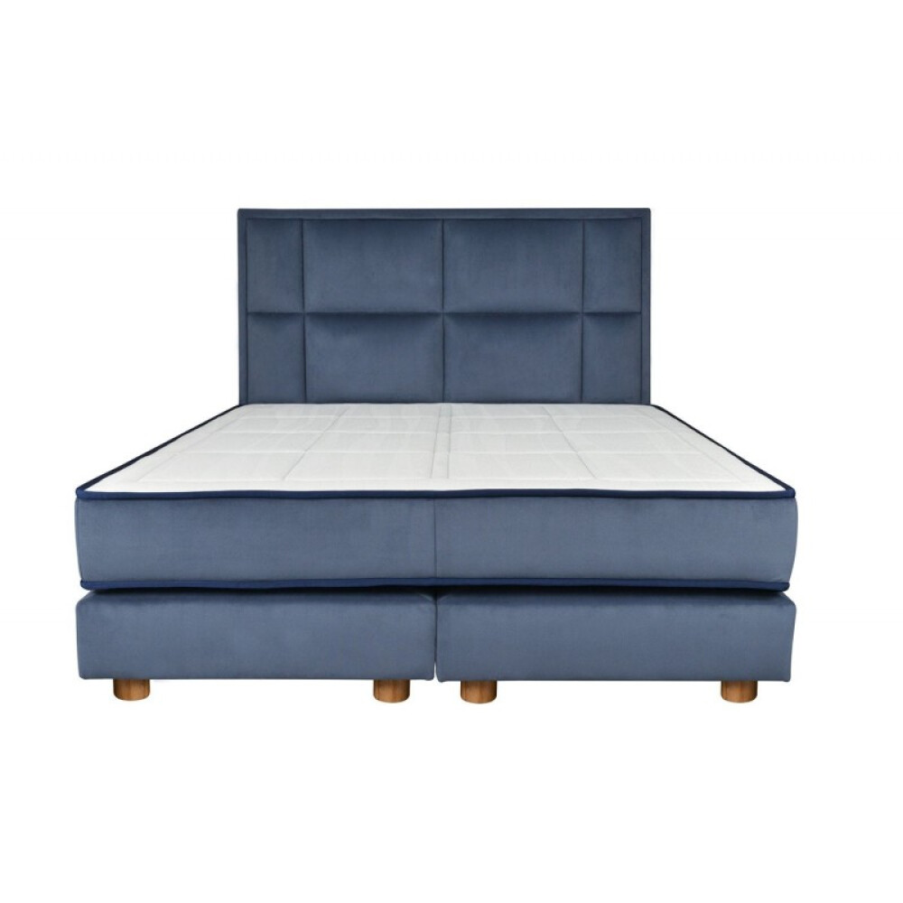 Krevat Vadret boxspring, tapiceri e madhe katrore, lartësia e skajit të krevatit 140 cm, dysheku i përfshirë, sipërfaqja e përfshirë