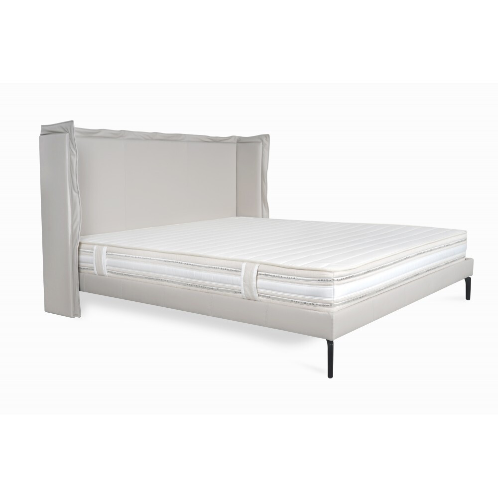 Krevat Boxspring Slim Base TriBeCa, lëkurë natyrale