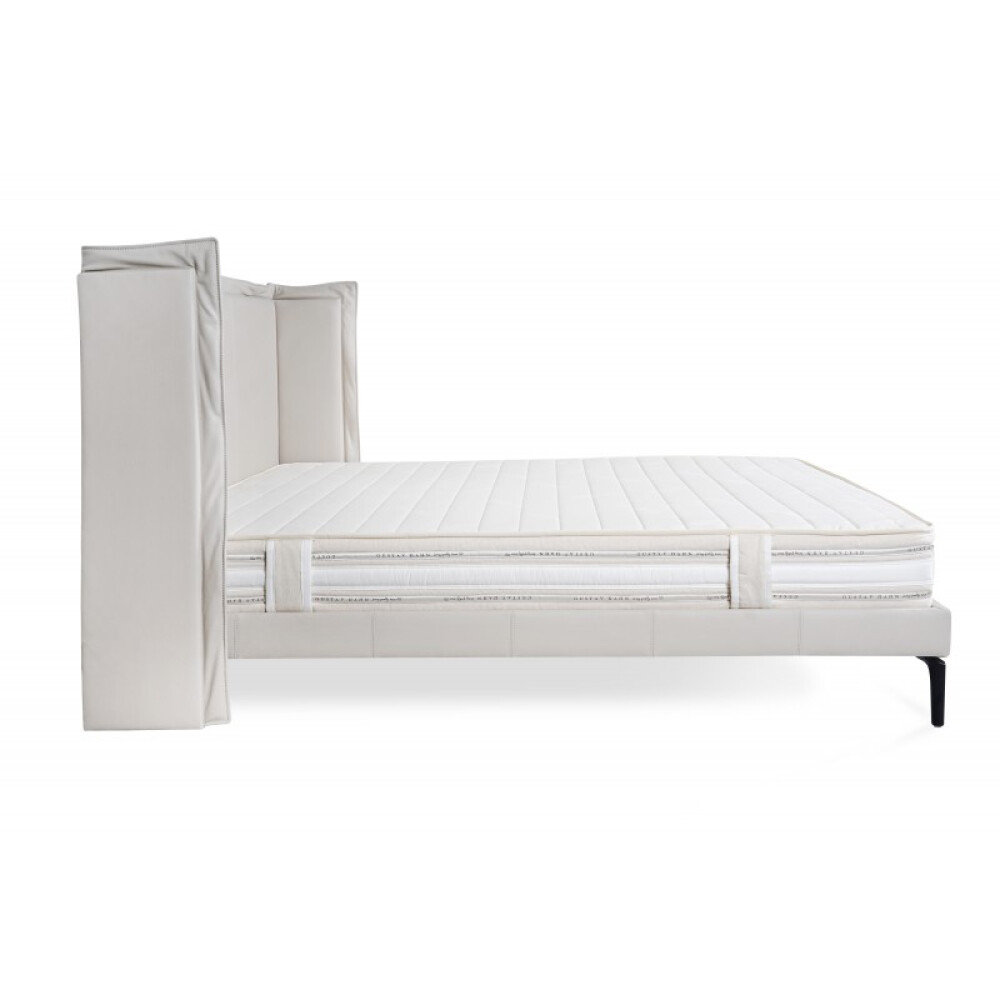 Krevat Boxspring Slim Base TriBeCa, lëkurë natyrale