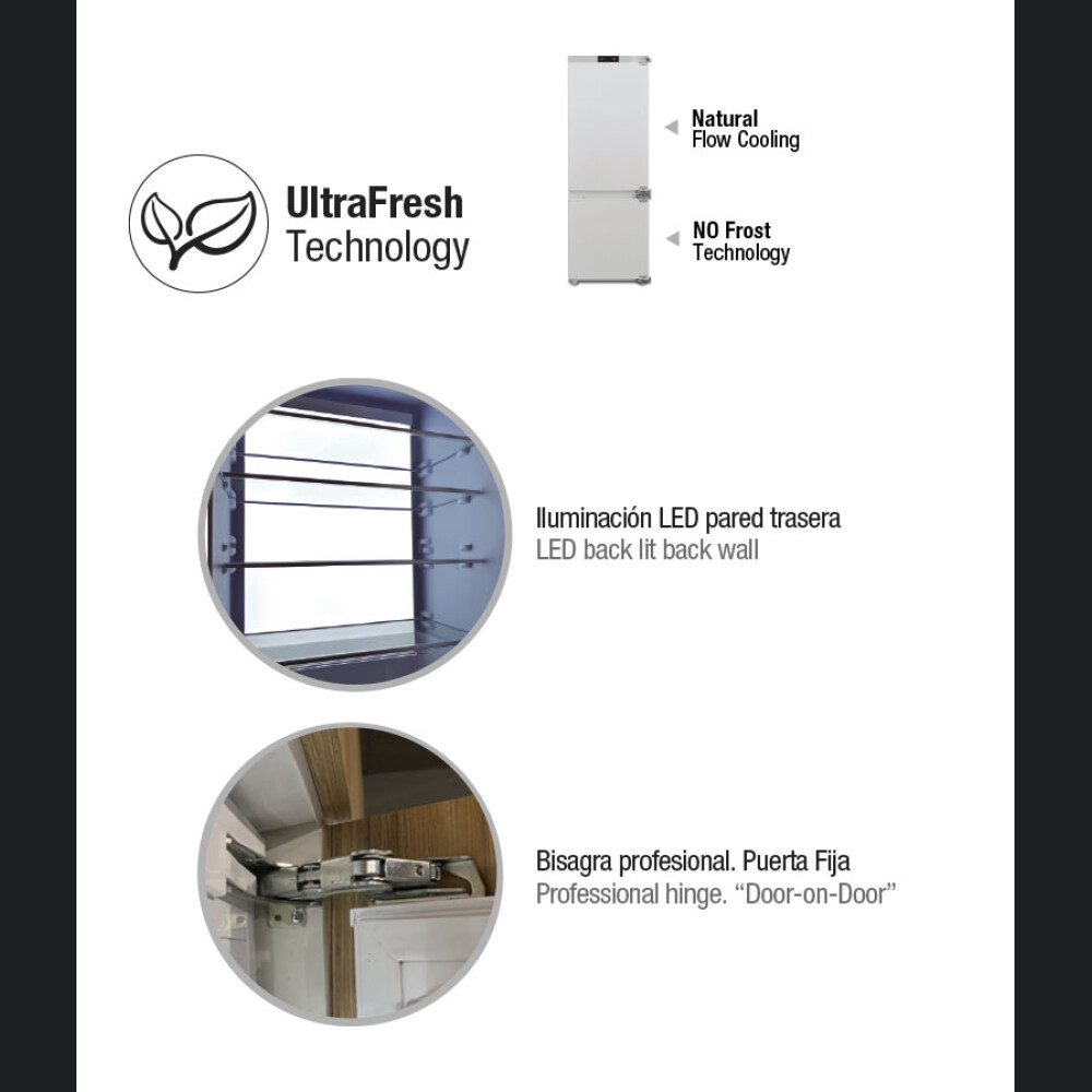 Frigorifer i integruar Pando PFBI XL COMBI, 341 l, NoFrost